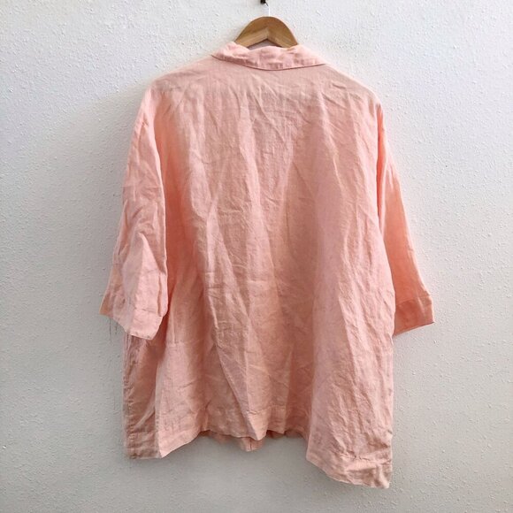 BRYN WALKER Rosebud Light Weight 100% Linen 3/4 Sleeve Size Large - Picture 3 of 9